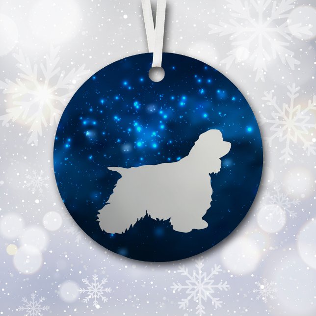 Blue Star Lights Cocker Spaniel Dog Christmas Metal Tree Decoration (Creator Uploaded)