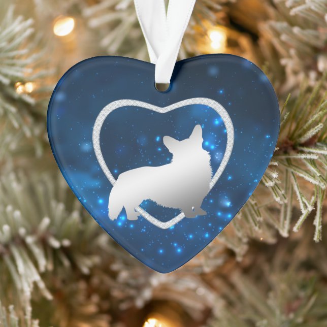 Blue Star Lights Corgi Dog Ornament (Tree)