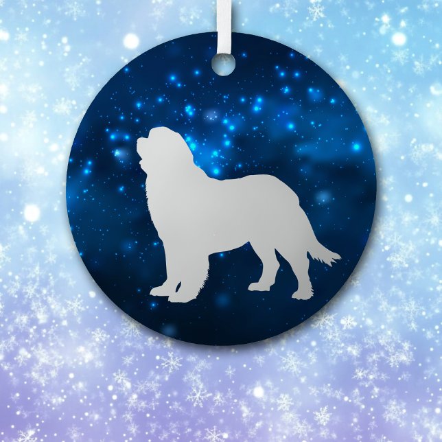 Blue Star Lights Newfoundland Dog Christmas Metal Tree Decoration (Creator Uploaded)