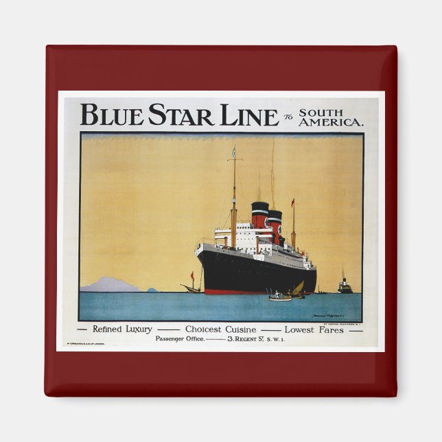 Blue Star Line South America Magnet (Front)