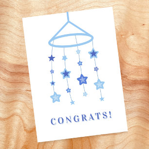 Blue Star Mobile Baby Boy Congrats Card