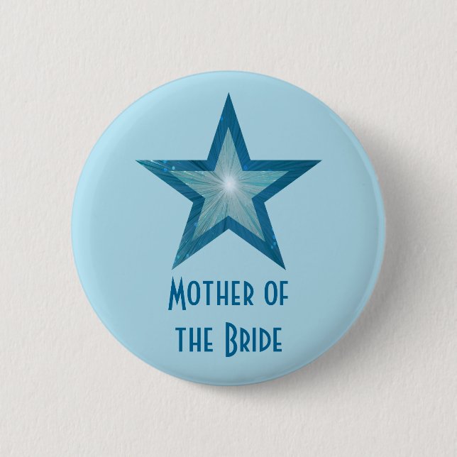 Blue Star 'Mother of the Bride' button blue (Front)