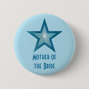 Blue Star 'Mother of the Bride' button blue