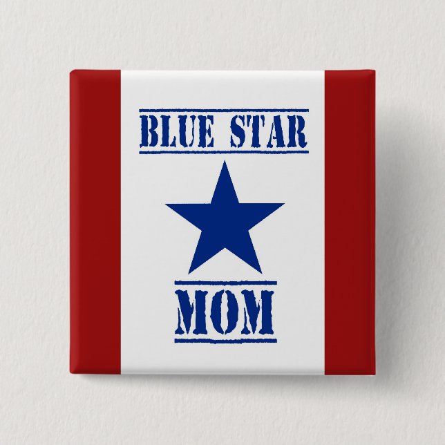 Blue Star Mum Military 15 Cm Square Badge (Front)