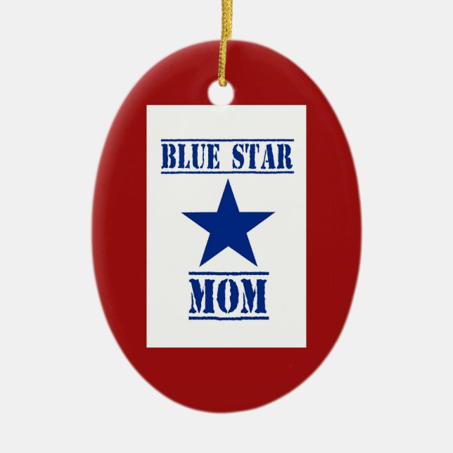 Blue Star Mum Military Ceramic Tree Decoration (Front)