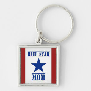 Blue Star Mum Military Key Ring
