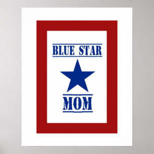Blue Star Mum Military Poster
