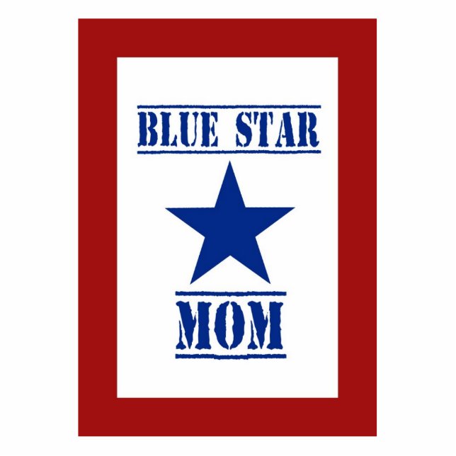 Blue Star Mum Military Standing Photo Sculpture (Front)