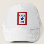 Blue Star Mum Military Trucker Hat<br><div class="desc">Blue Star Mum. Military family support for sons and daughters serving in the United States Armed Forces,  currently deployed or who are veterans of military service. Blue star on field of white with red border.</div>