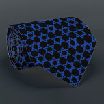 Blue Star Of David Black Tie<br><div class="desc">Judaica Collection</div>