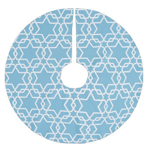 Blue Star Of David Brushed Polyester Tree Skirt