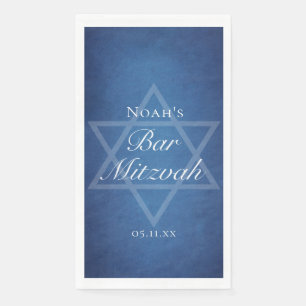 Blue Star of David Customised Bar Mitzvah Party Napkin