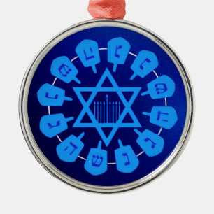 Blue Star Of David Hanukkah Metal Tree Decoration
