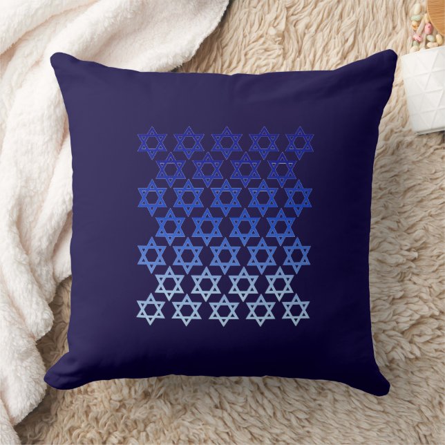Blue Star of David Happy Hanukkah Jewish Holiday Cushion (Blanket)