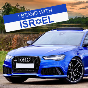 Blue Star of David, I Stand with Israel  Bumper Sticker