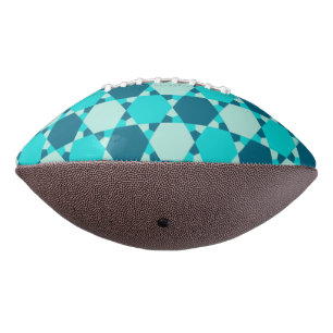 Blue Star of David Optical Illusion Pattern American Football