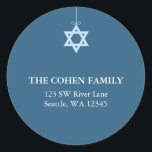 Blue Star Of David Return Address Labels<br><div class="desc">Light blue Star of David design. Customise with your information! Select the customise button to change the font style,  colour and size.</div>