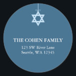 Blue Star Of David Return Address Labels<br><div class="desc">Light blue Star of David design. Customise with your information! Select the customise button to change the font style,  colour and size.</div>