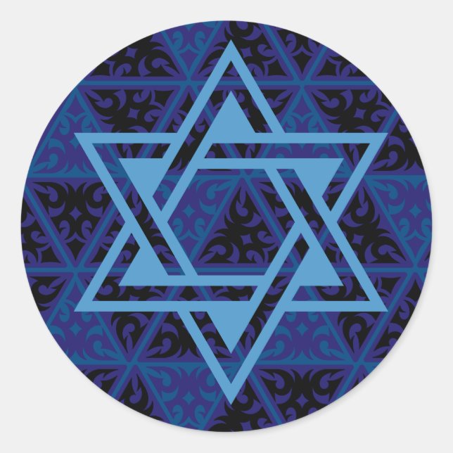 Blue Star of David Stickers (Front)