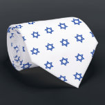 Blue Star Of David Universe White Tie<br><div class="desc">Judaica Collection</div>