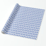 Blue Star Of David White Wrapping Paper<br><div class="desc">Judaica Collection</div>