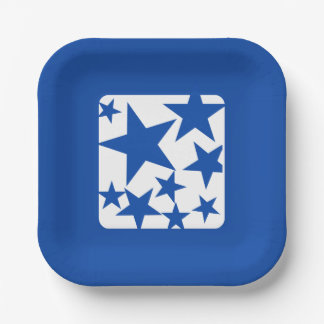 Blue Star Paper Plate