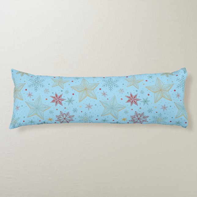 "Blue Star Pattern Body Pillow (Front)