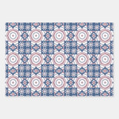 Blue Star Quilt Pattern Wrapping Craft Paper (Front)