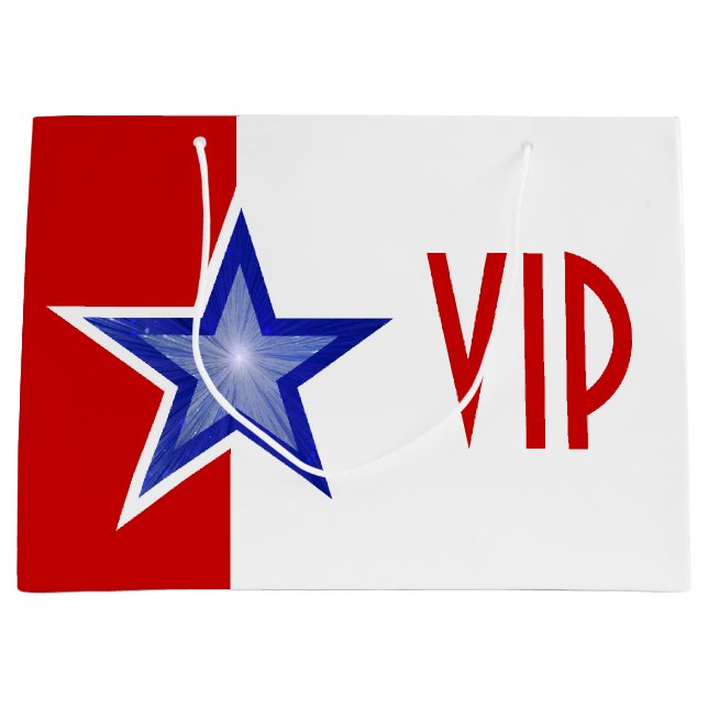 Blue Star Red print VIP gift bag large (Front)