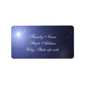 Blue star return address label