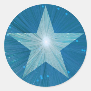 Blue Star round sticker