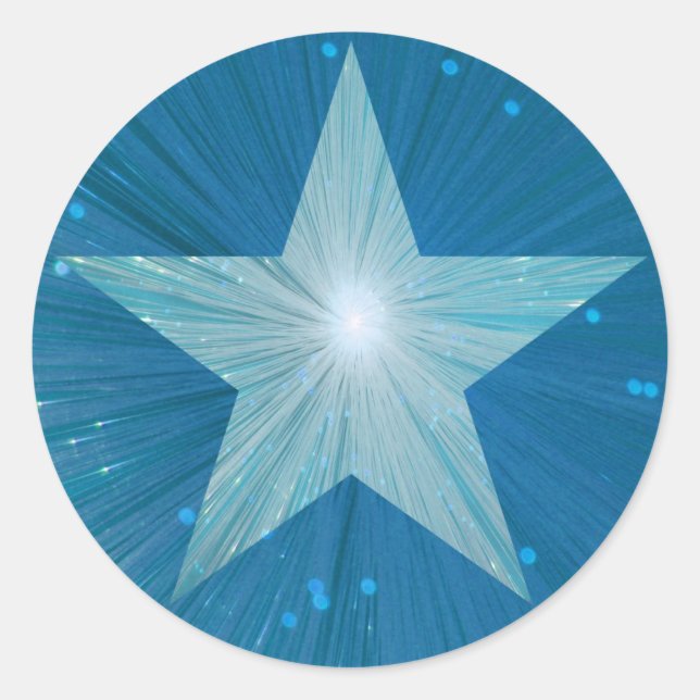 Blue Star round sticker (Front)