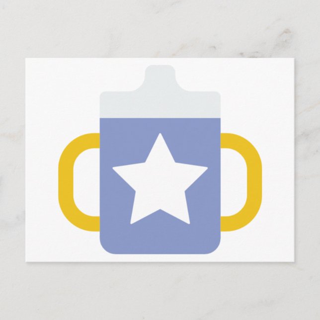 blue star sippy cup postcard (Front)