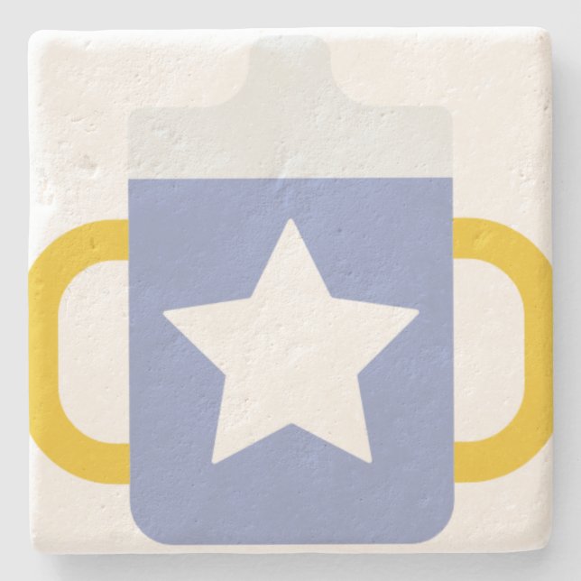 blue star sippy cup stone coaster (Front)