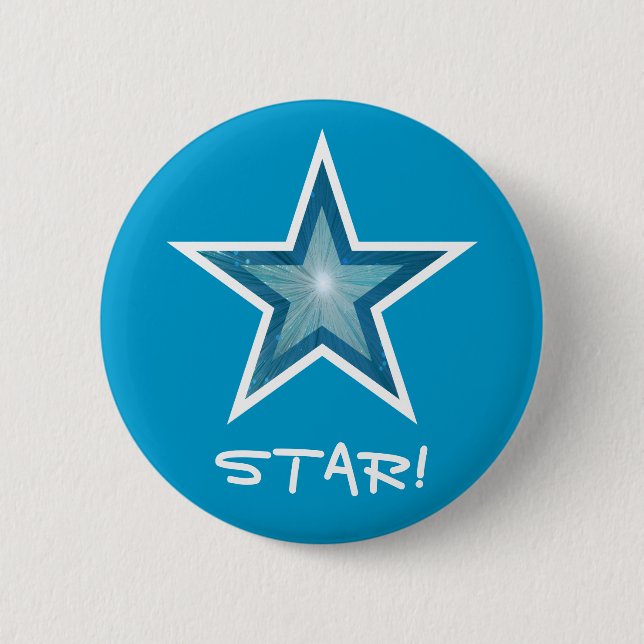Blue Star 'STAR!' button blue (Front)