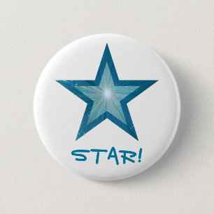 Blue Star 'STAR!' button white