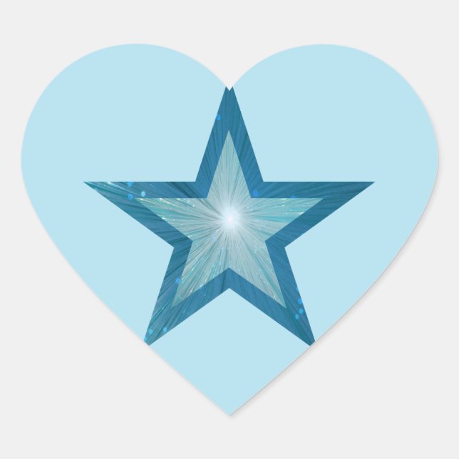 Blue Star sticker heart pale blue (Front)
