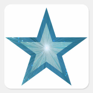 Blue Star sticker square white