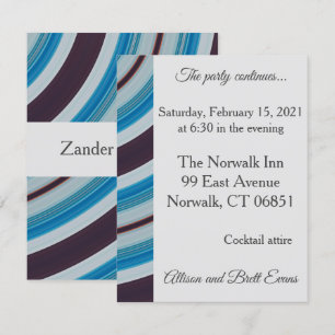 Blue Star Swirl Party Card