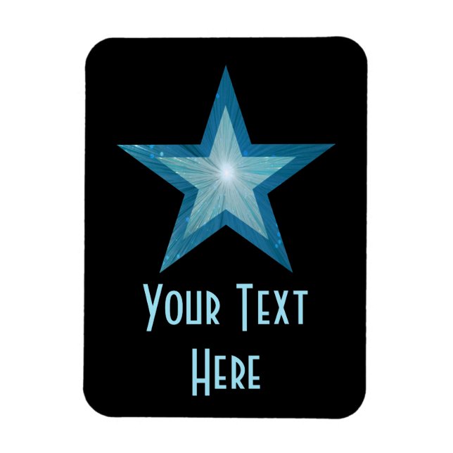 Blue Star 'Text' flexible magnet vertical black (Vertical)