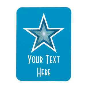 Blue Star 'Text' flexible magnet vertical blue