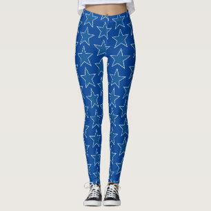 Blue star USA patriotic summer Leggings