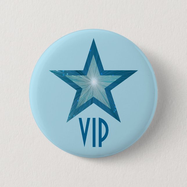 Blue Star 'VIP' button pale blue (Front)