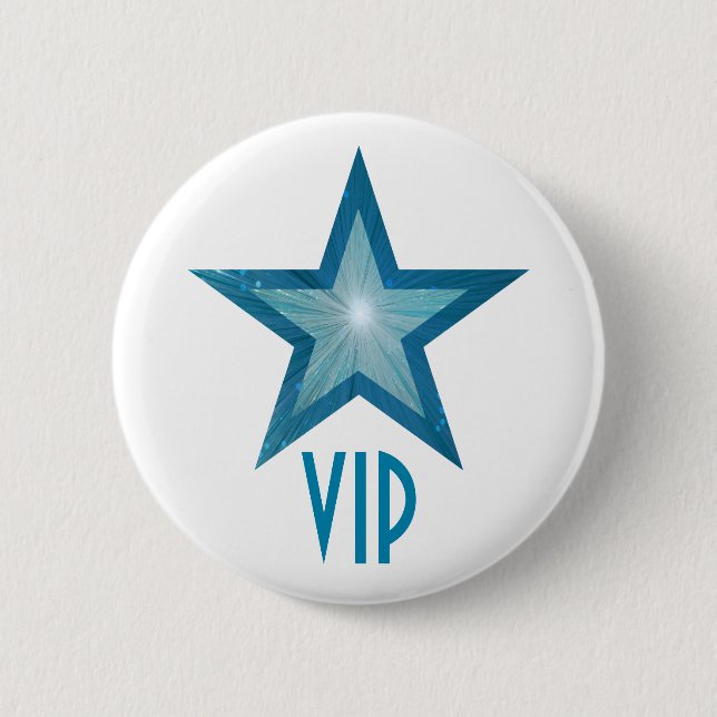 Blue Star 'VIP' button white (Front)