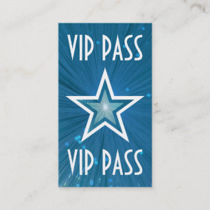Blue Star 'VIP PASS' business card white back