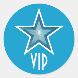 Blue Star VIP round sticker blue