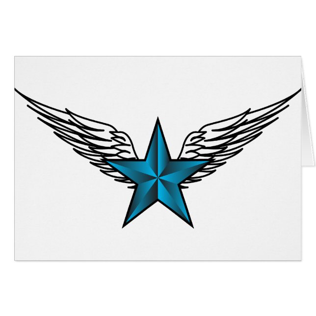 Blue Star with Wings (Front Horizontal)
