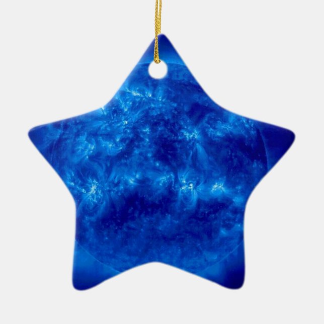 Blue Star Yellow Star Ceramic Tree Decoration (Front)