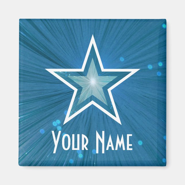 Blue Star 'Your Name' fridge magnet square (Front)