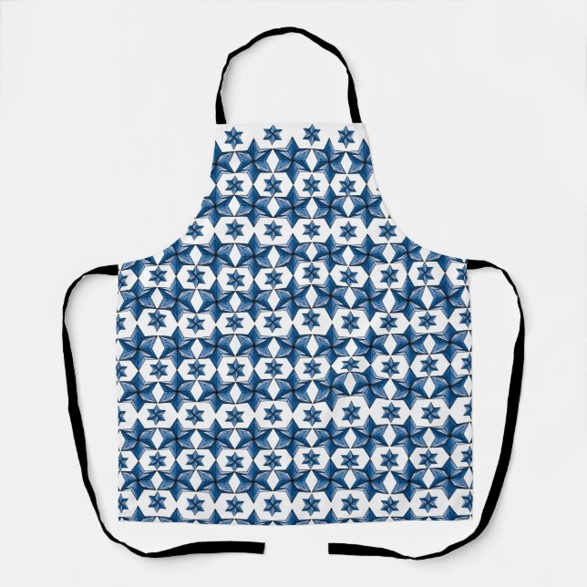 Blue Starburst Apron (Front)
